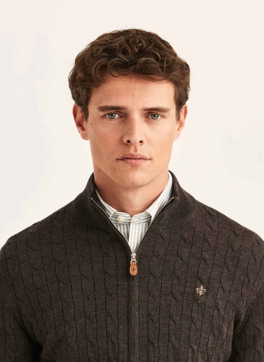 Merino Cable Zip Cardigan