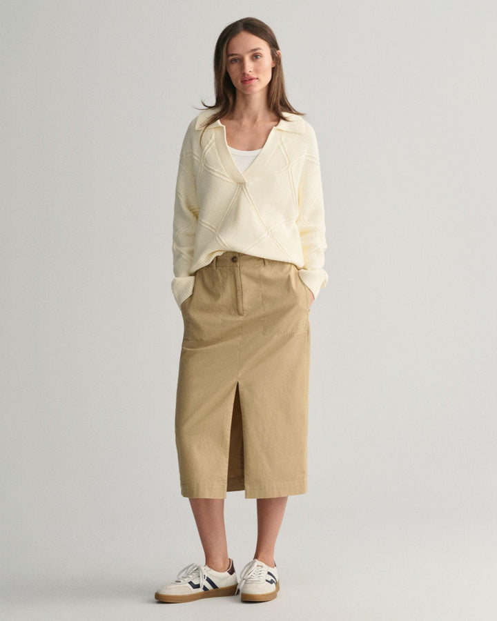 CHINO SLIT SKIRT