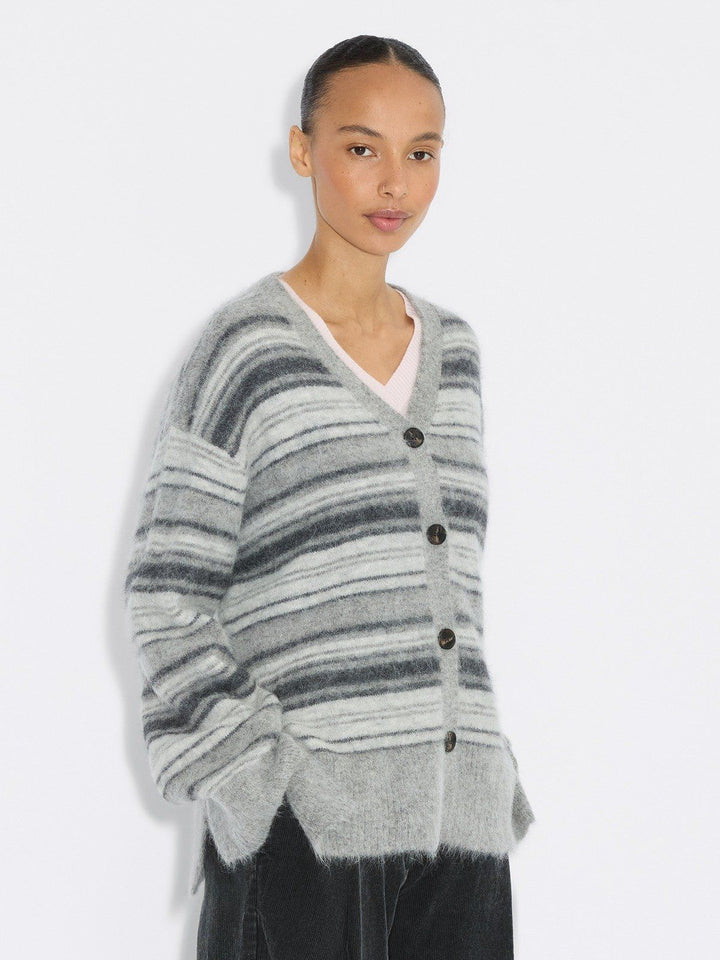 Fluffy Stripe Cardigan