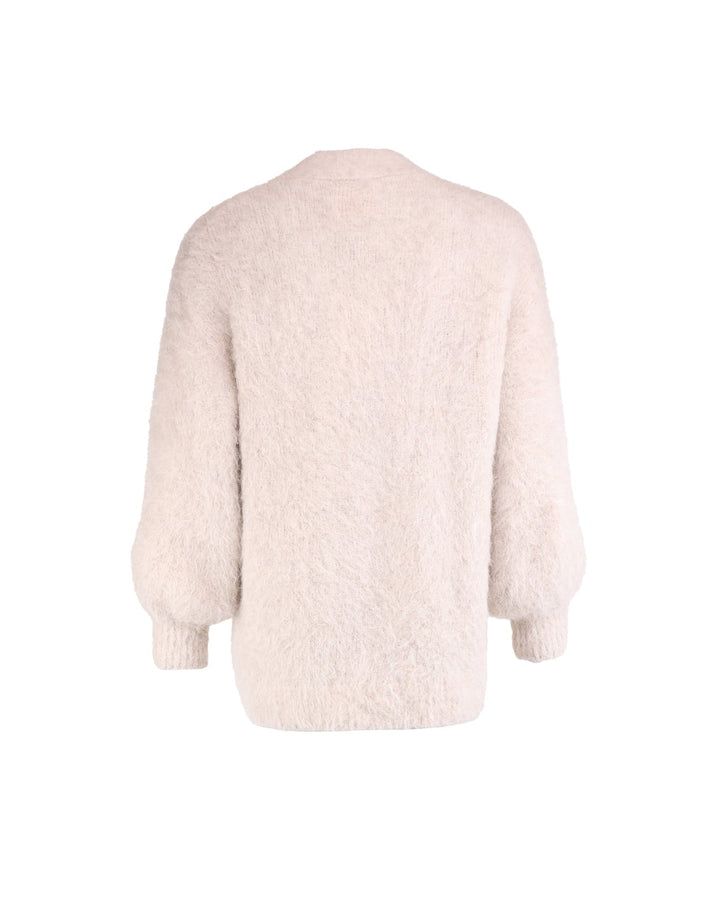 Hairy Knit V-Neck Jacket