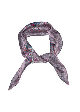 Skjerf paisley 70x70 rosa
