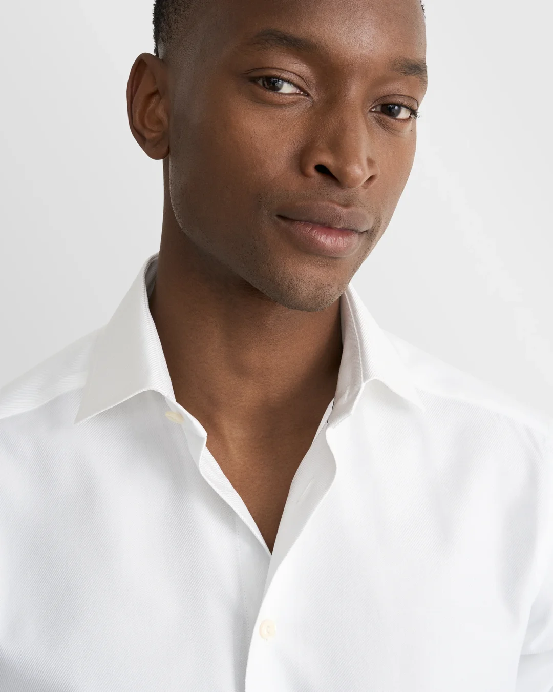 Contemporary Solid Textured Twill Shirt