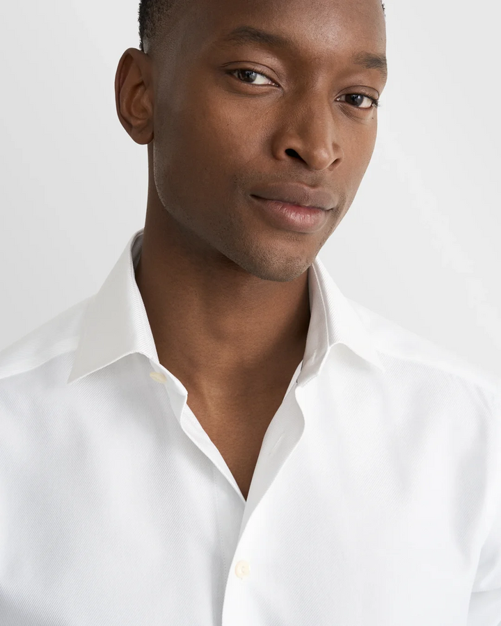 Contemporary Solid Textured Twill Shirt