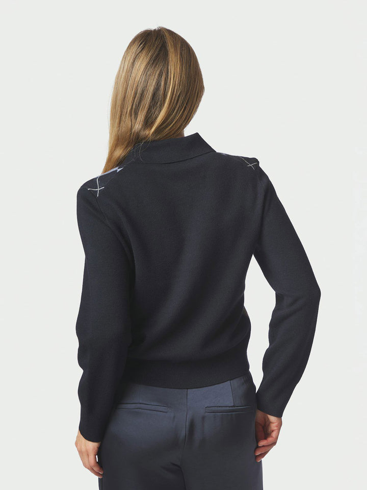 Julina Check Knit Blouse