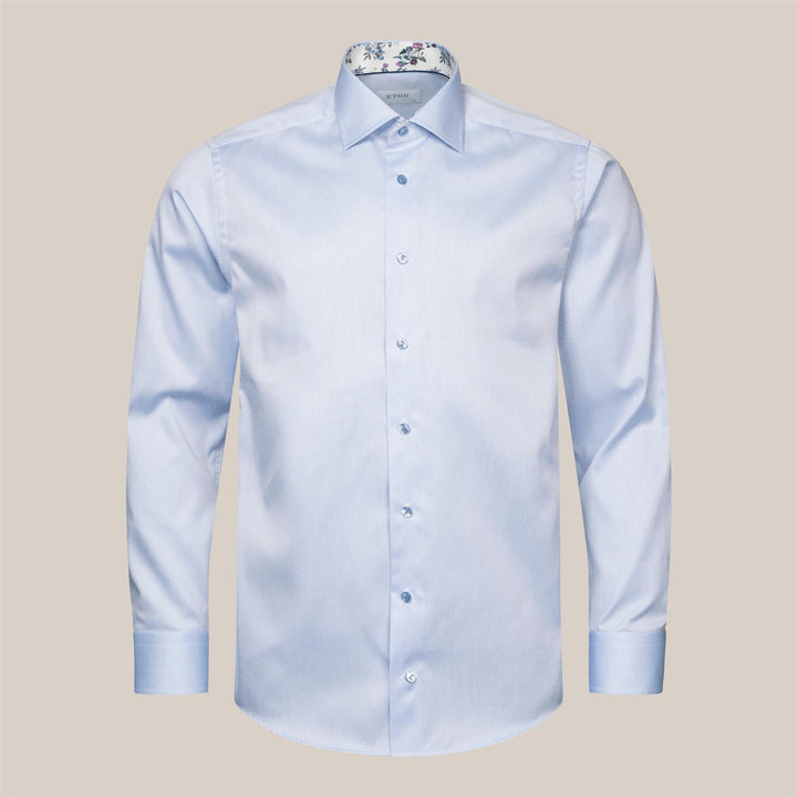 Floral Collar Signature Twill Slim Shirt