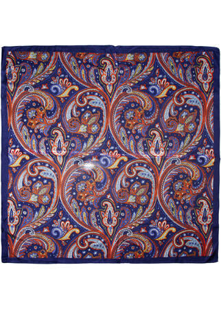 Skjerf  multi paisley 70x70