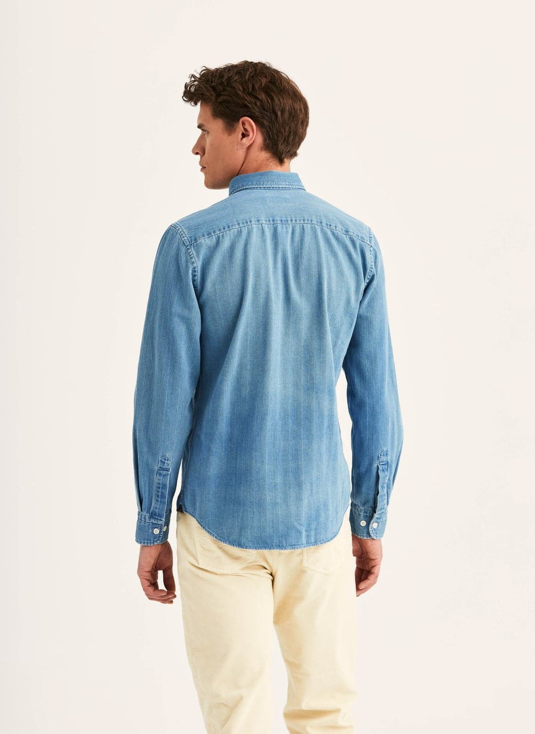 Indigo Herringbone shirt slim fit