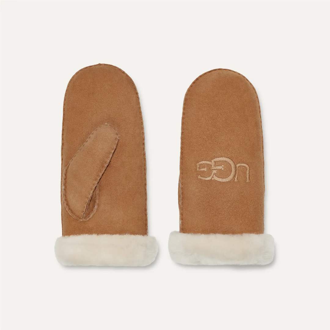 W Sheepskin Embroider Mitten
