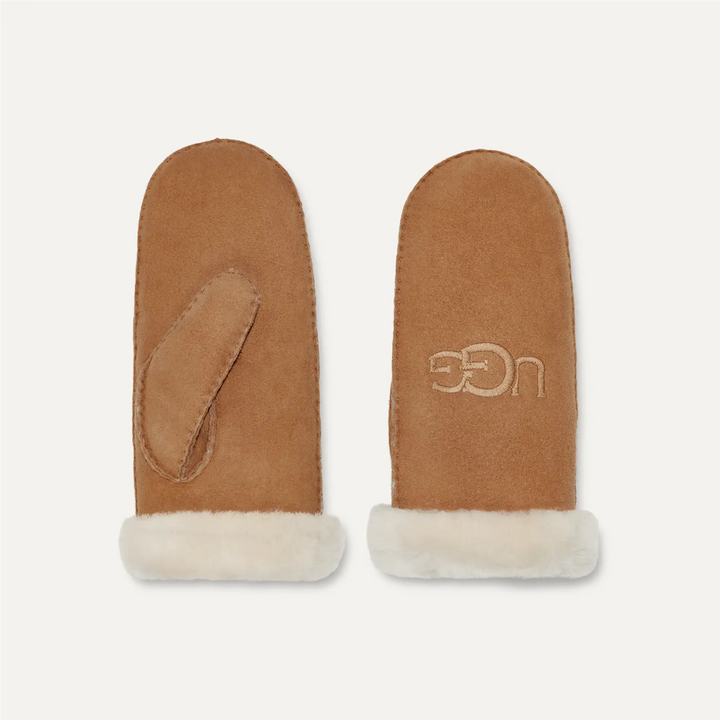 W Sheepskin Embroider Mitten